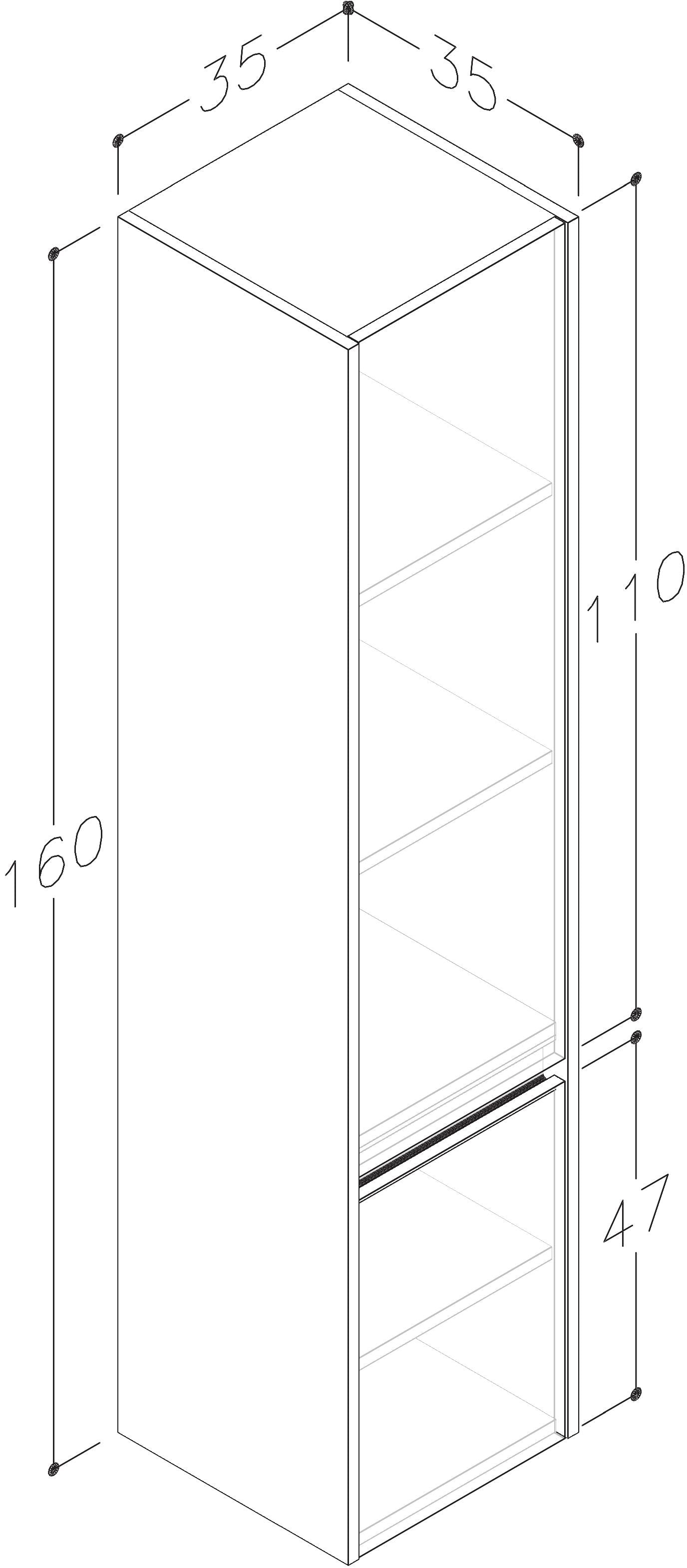 Granby 1625mm x 380mm x 375mm 2 Door Tall Boy Storage Unit - Matt White