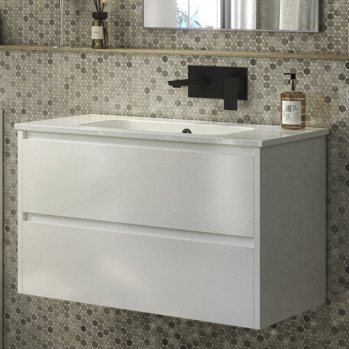 Morley Electroplated Wall Mounted Basin Filler - Black