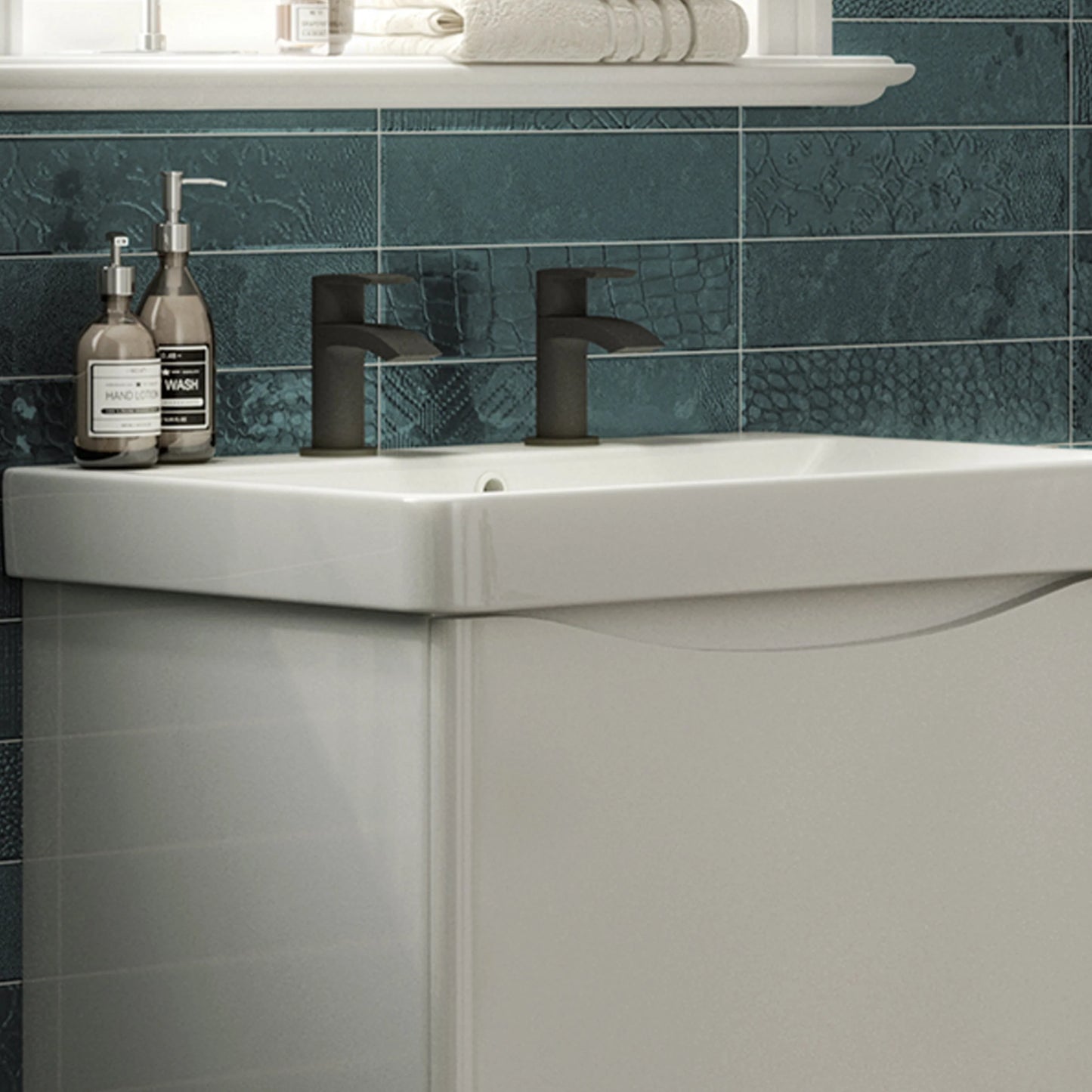 Tudor Electroplated Tap Pair for 2 Tap Hole Basin - Black