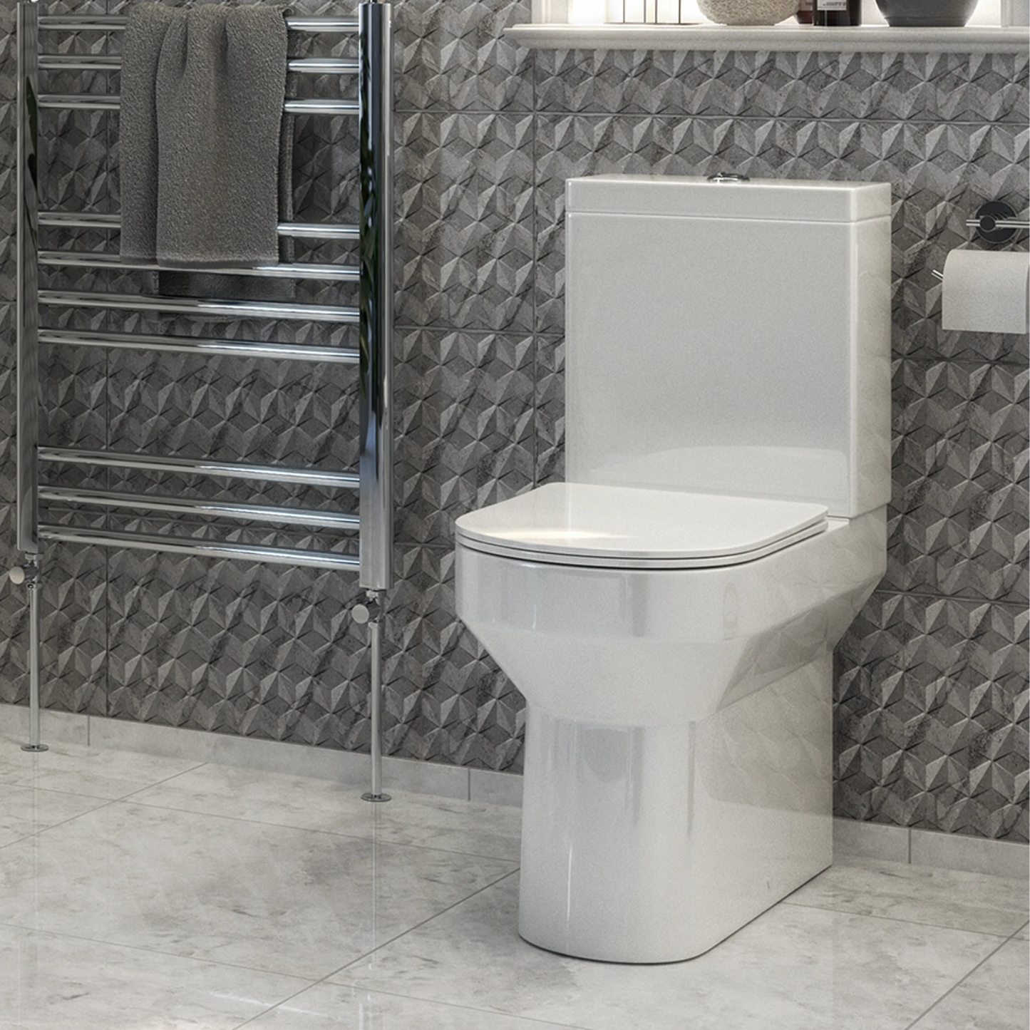 Chiltern Rimless Close Coupled Closed Back WC Pan - White