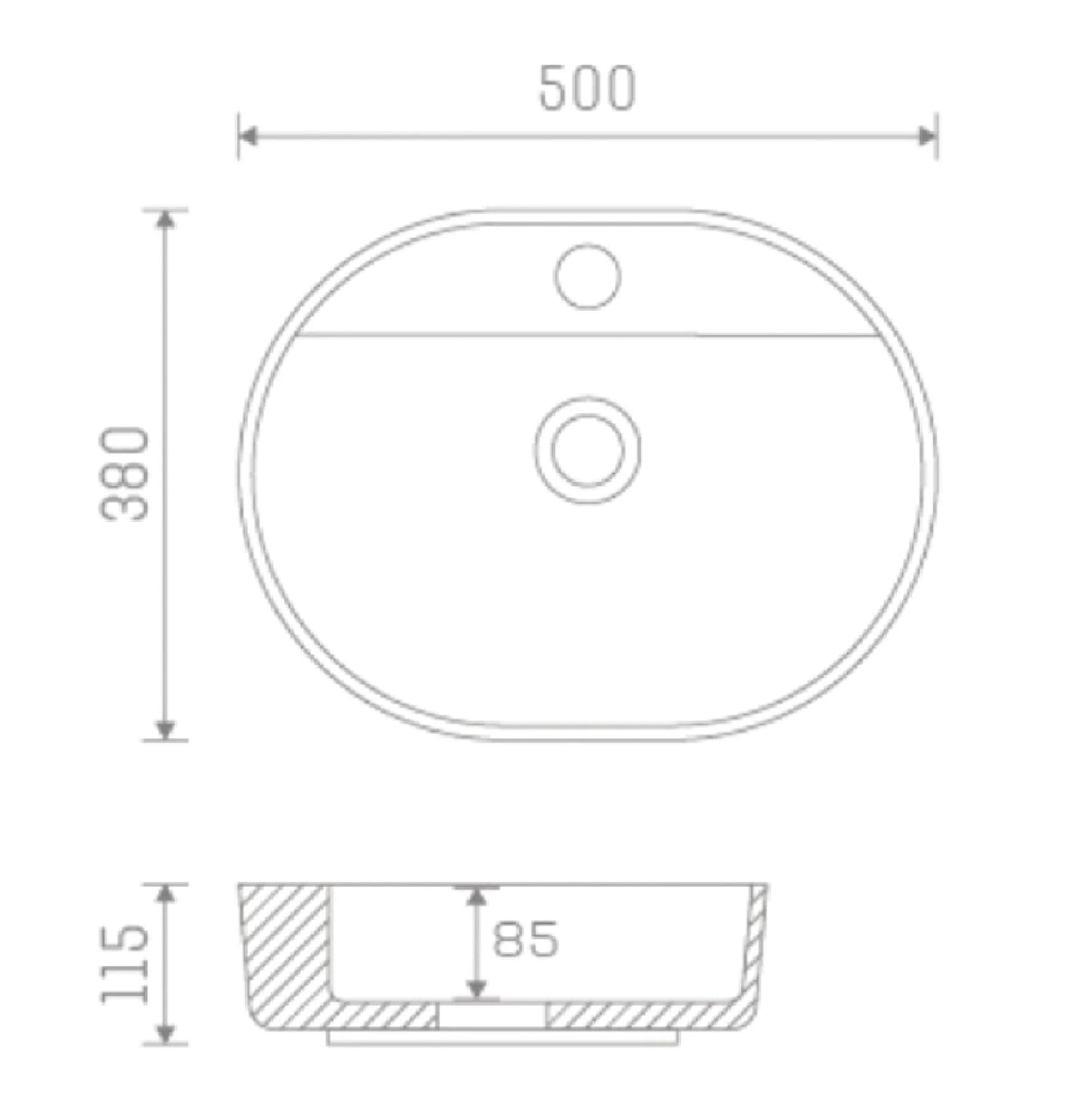Hampton 500mm Round Freestanding Bowl Basin - White