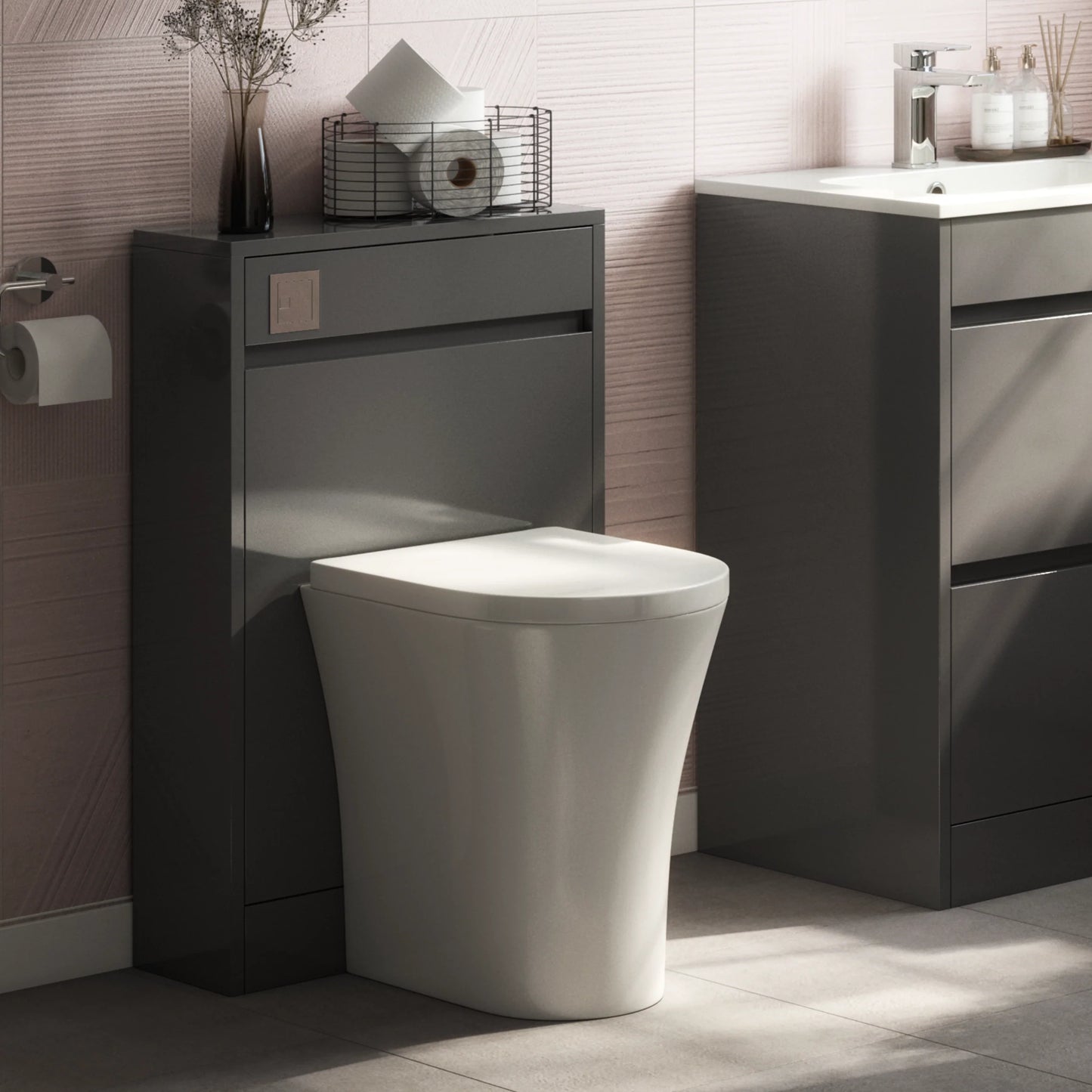Hampton Rimless Back To Wall WC Pan - White