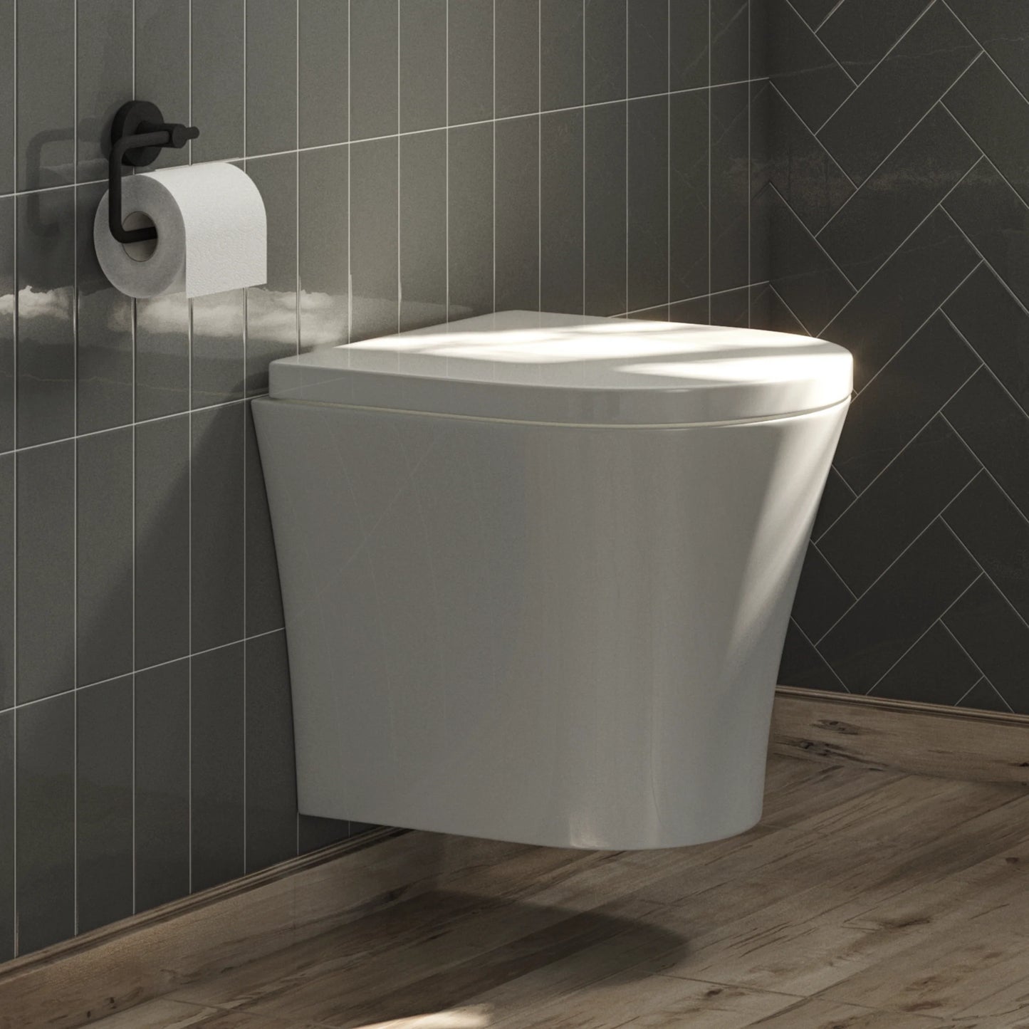 Hampton Rimless Wall Hung Pan - White