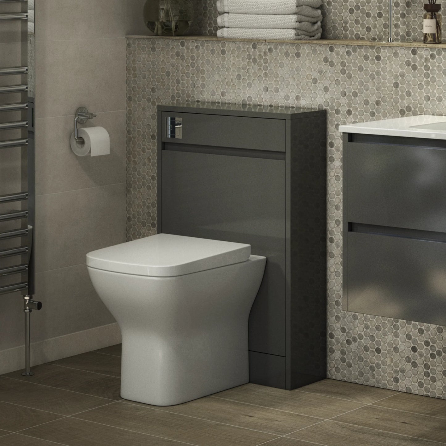 Sienna Square Back To Wall WC Pan - White