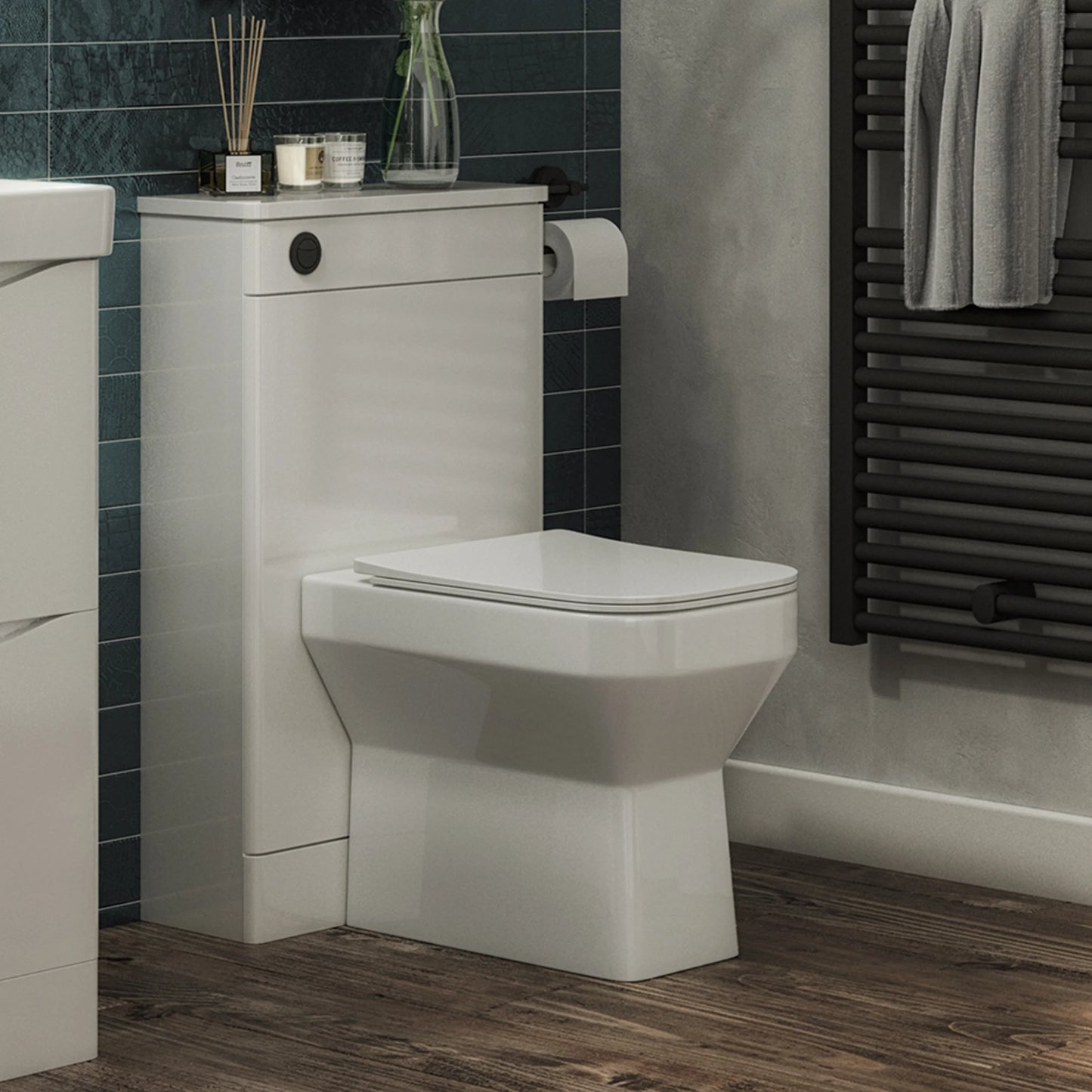 Sienna Square Sandwich Soft Close Seat - White