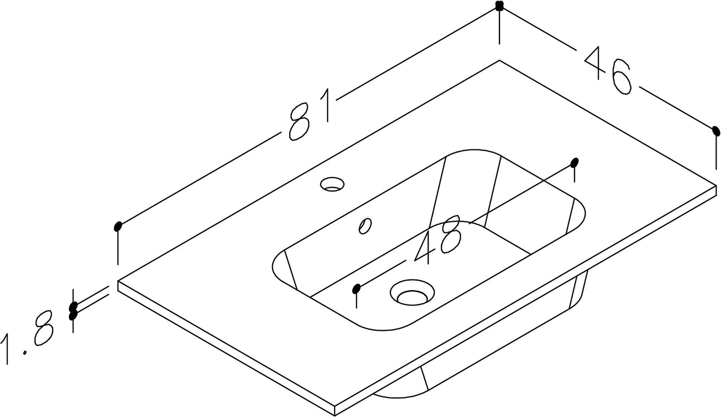 Granby 810mm x 480mm 1 Tap Hole Ceramic Washbasin