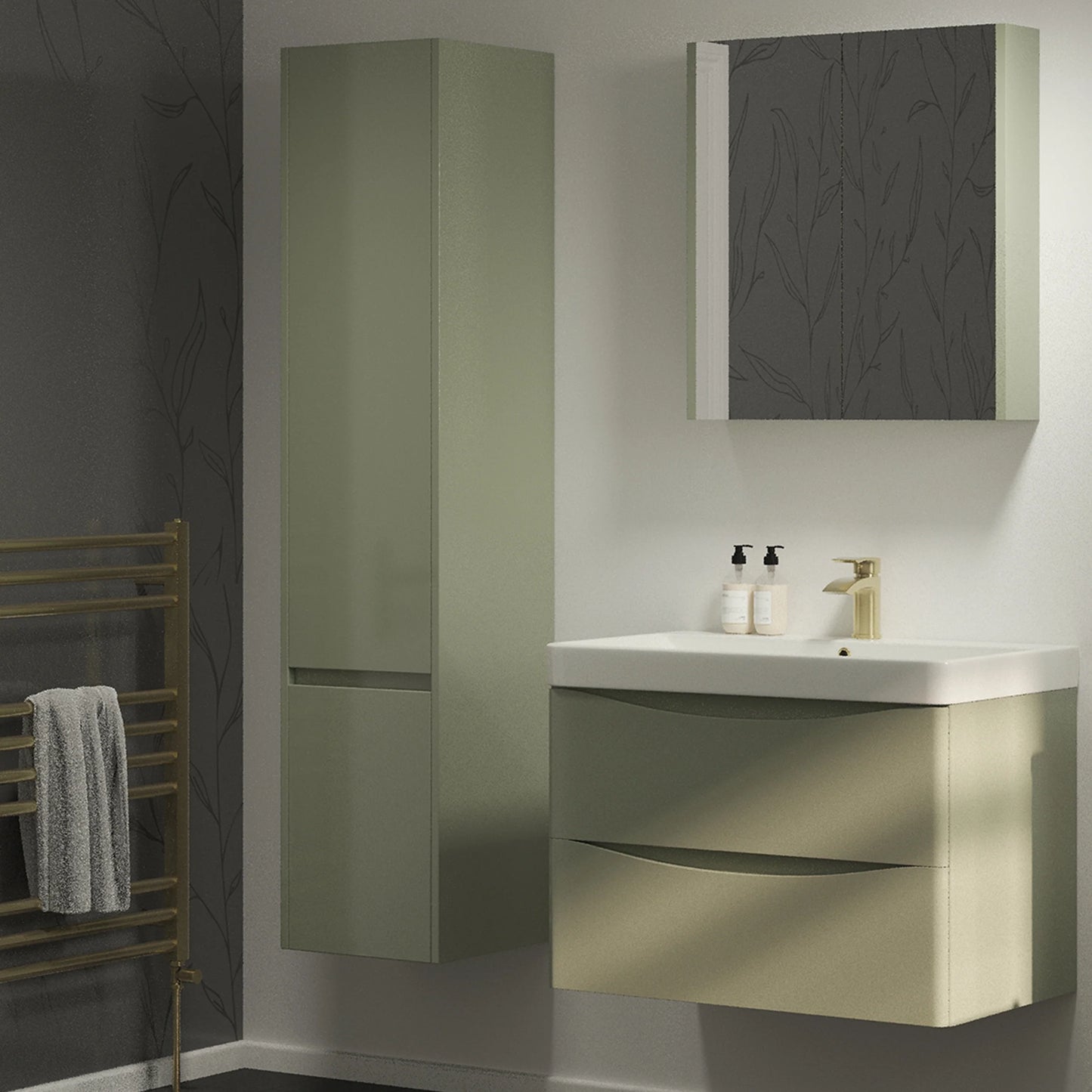 Granby 1625mm x 380mm x 375mm 2 Door Tall Boy Storage Unit - Savannah Green