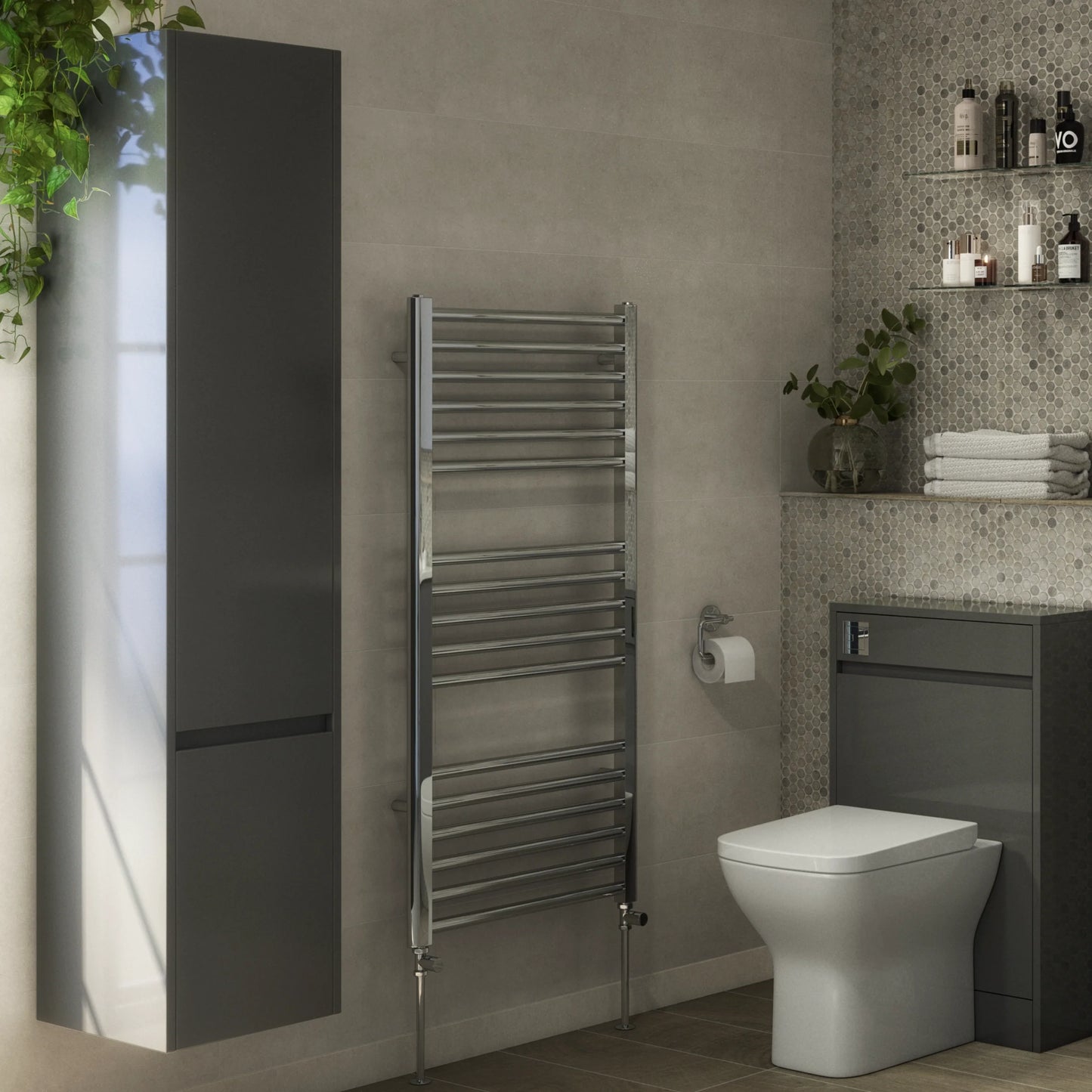 Granby 1625mm x 380mm x 375mm 2 Door Tall Boy Storage Unit - Matt Grey