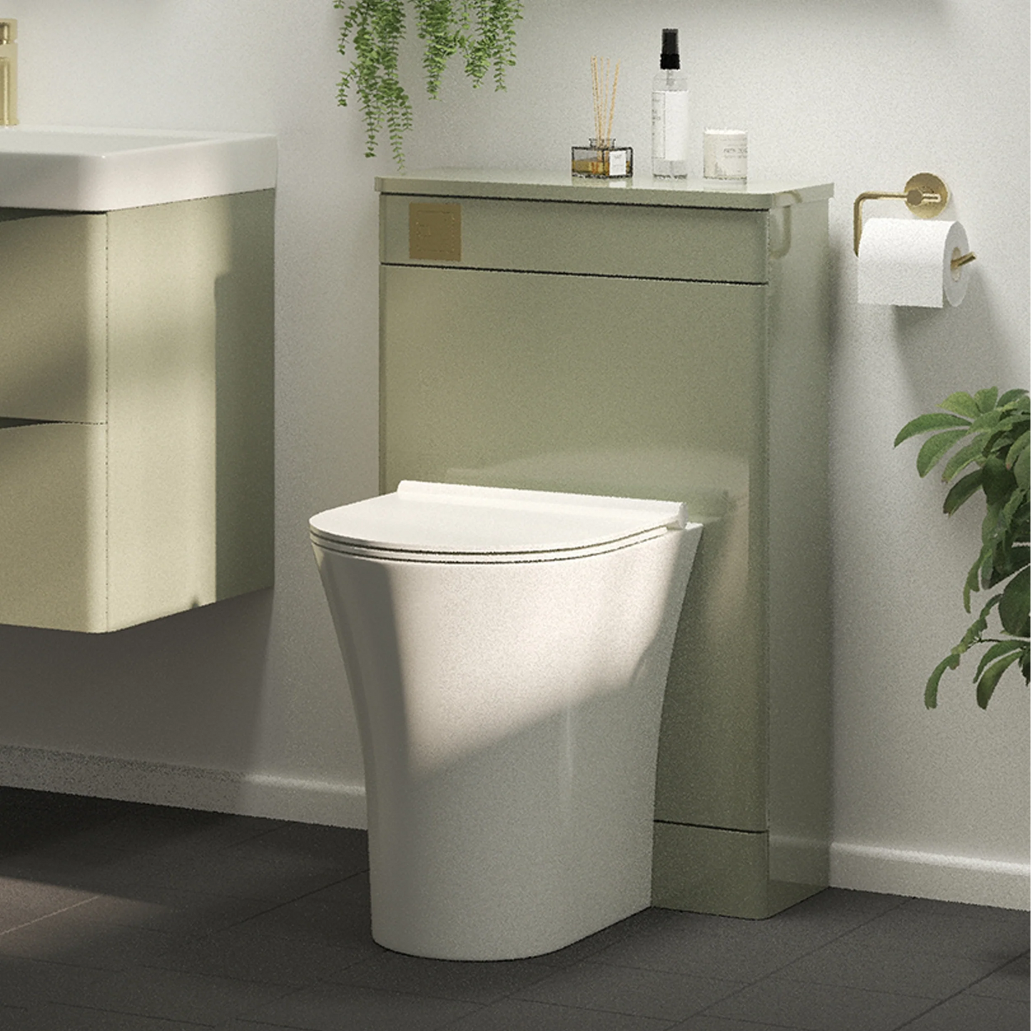 Portland 500mm x 830mm x 220mm WC Unit Only - Savannah Green