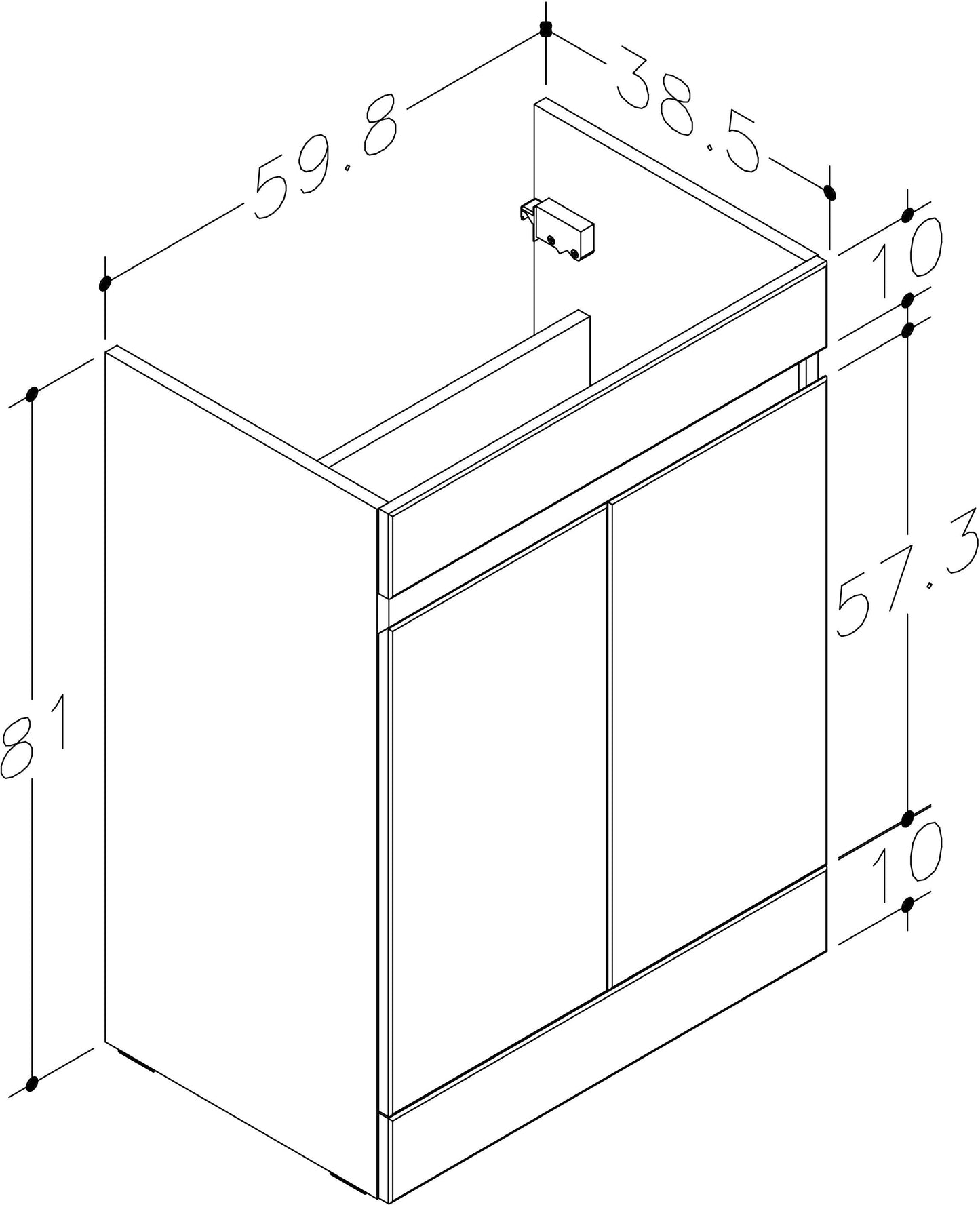 Slateford 1107mm x 390mm 1 Tap Hole Right Handed L Shape Gelcast Basin - White