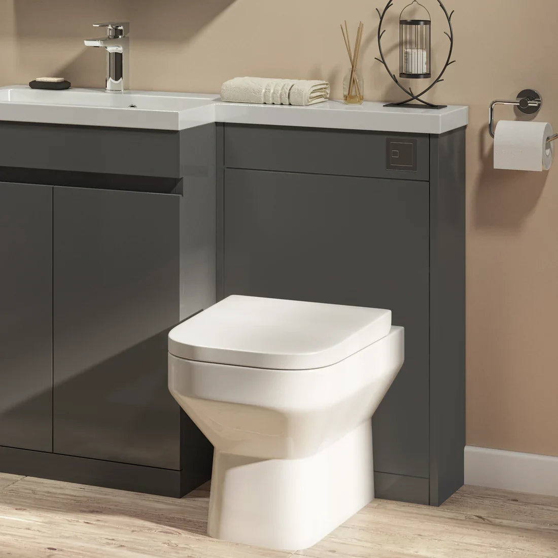 Slateford 500mm x 830mm x 220mm WC Unit Only - Matt Grey