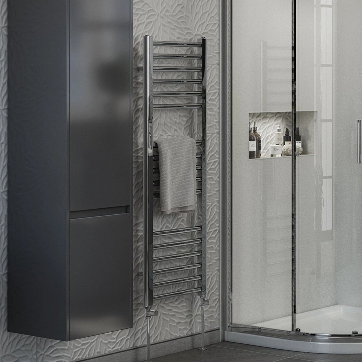 Terrano Straight 1200 x 400mm Towel Warmer - Chrome
