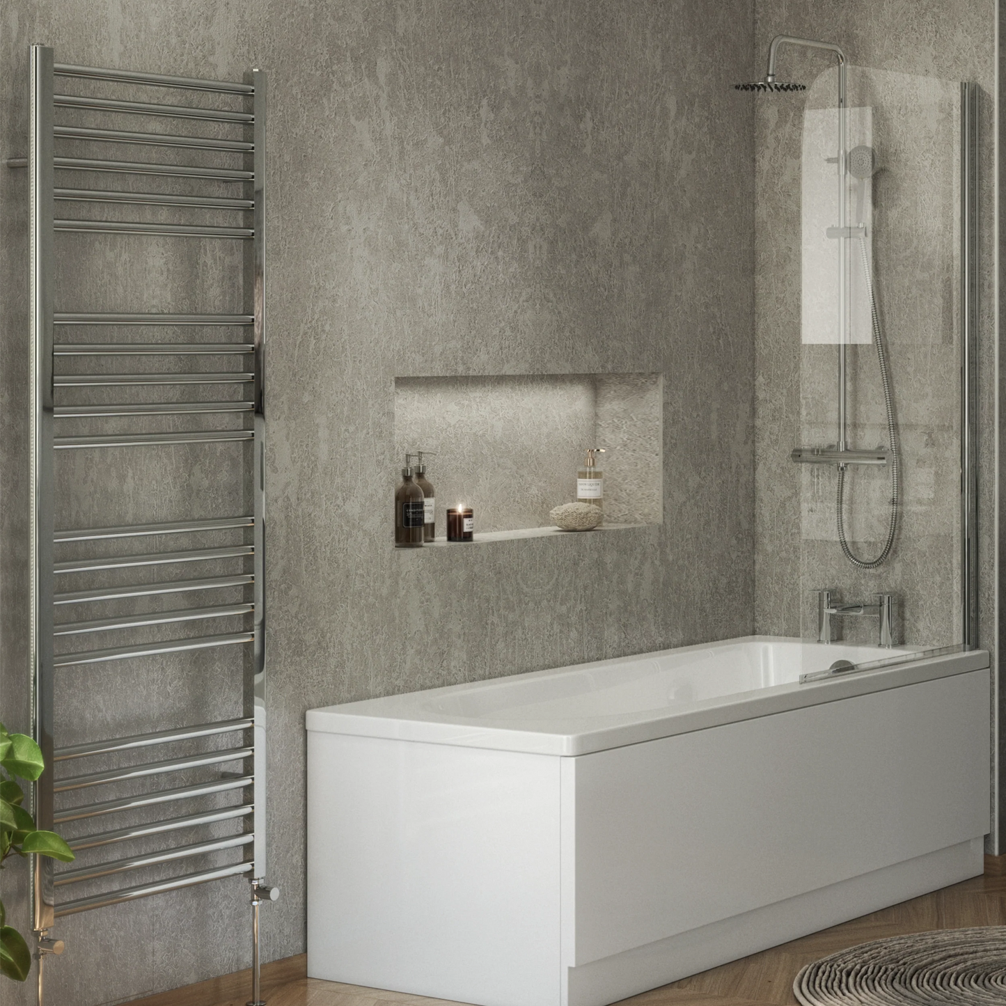 Terrano Straight 1600 x 600mm Towel Warmer - Chrome