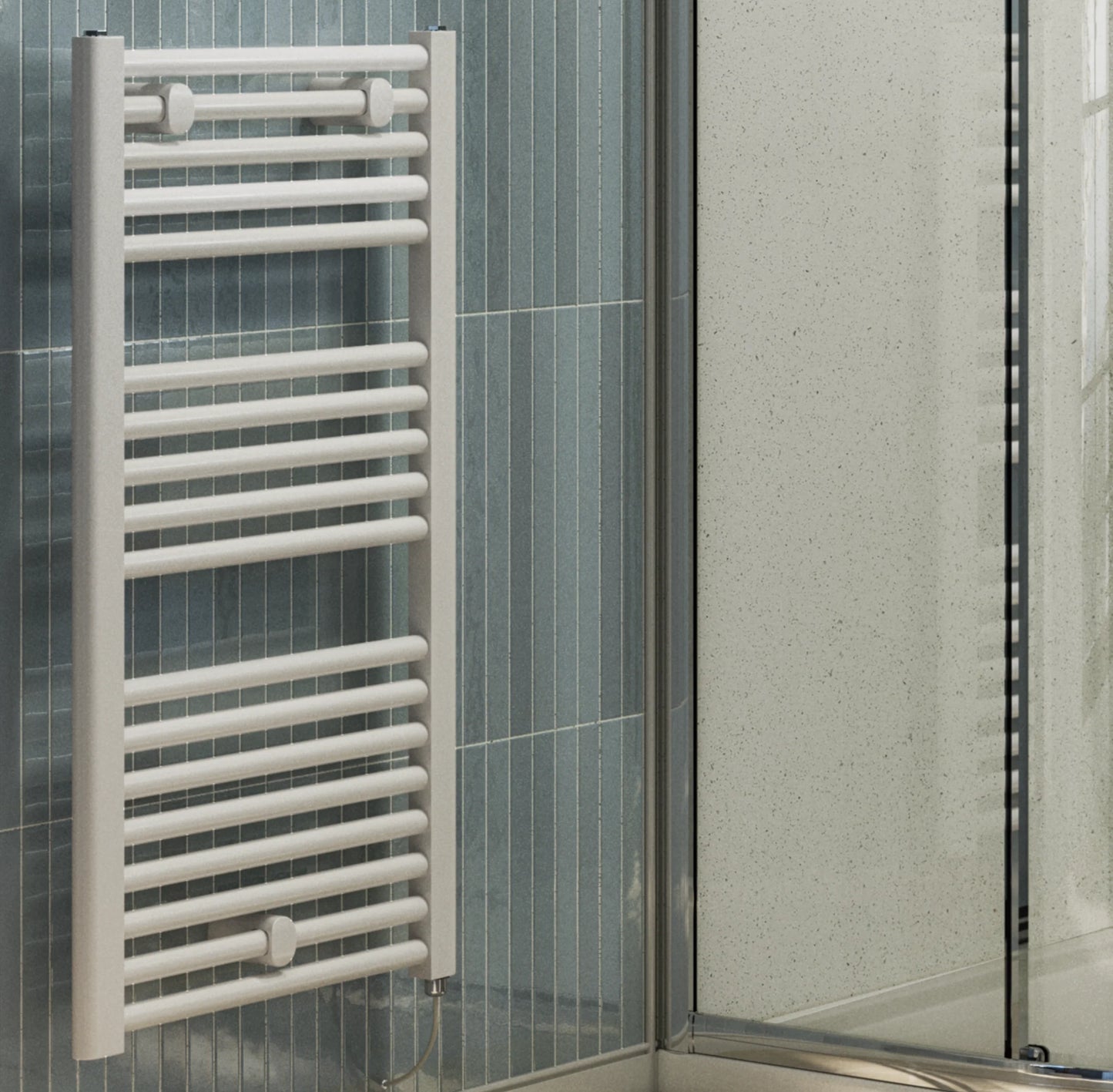 Terrano Straight White Towel Warmer