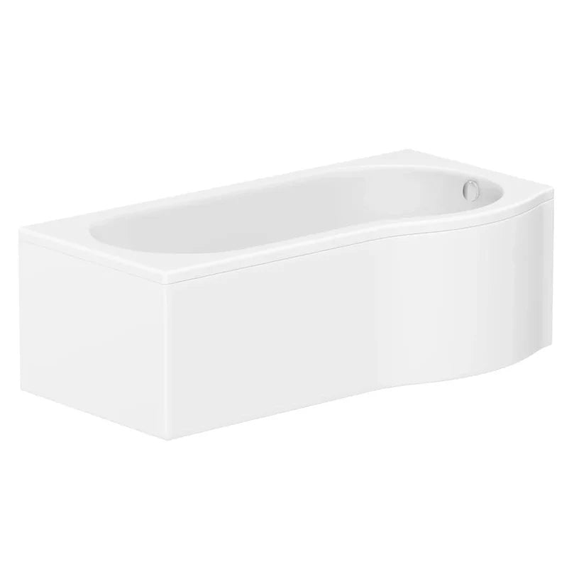 Hearth Toughened 1700mm x 850mm P Shaped Bath Right Hand