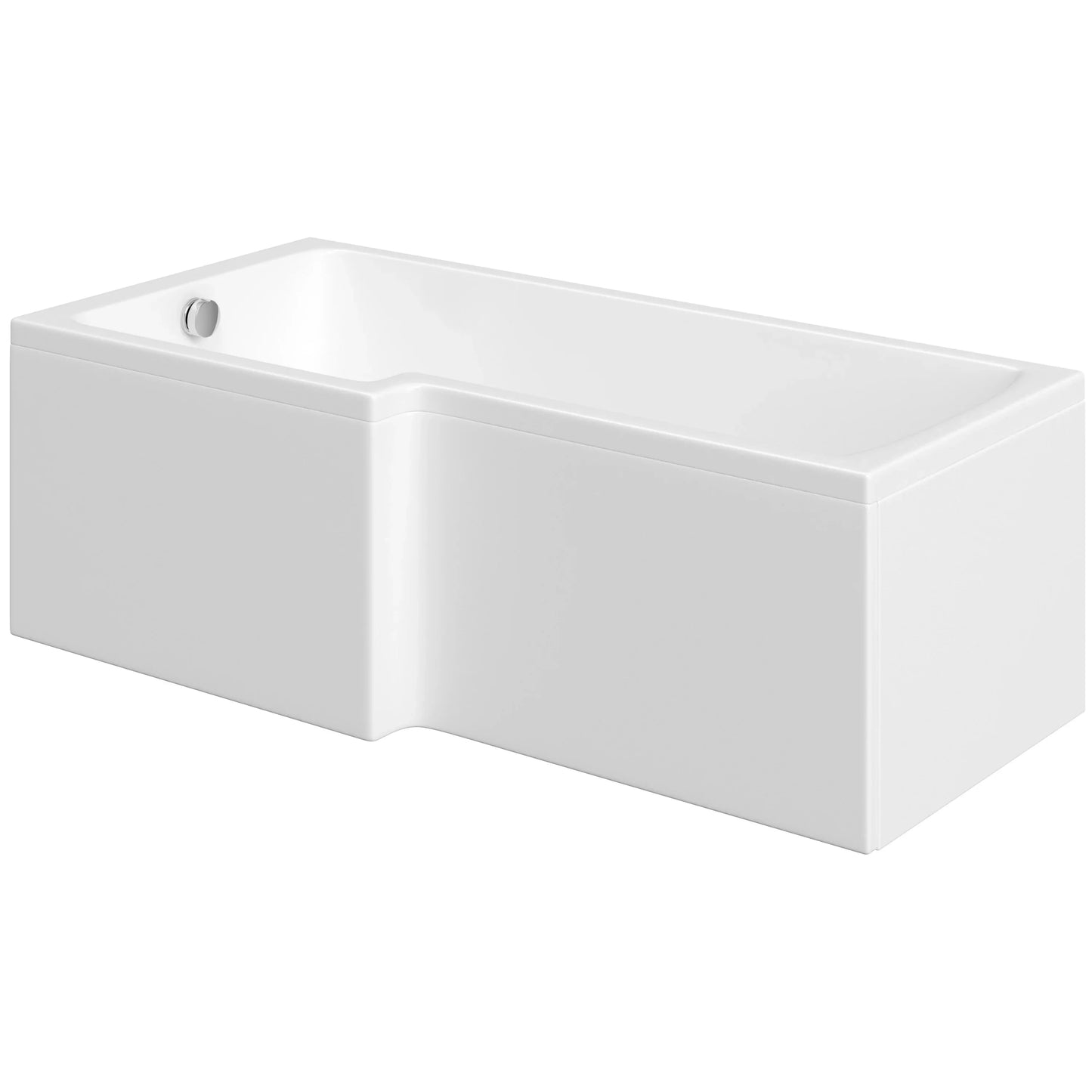 Harper & Brooke Flint Toughened 1700mm x 850mm L Shaped Bath