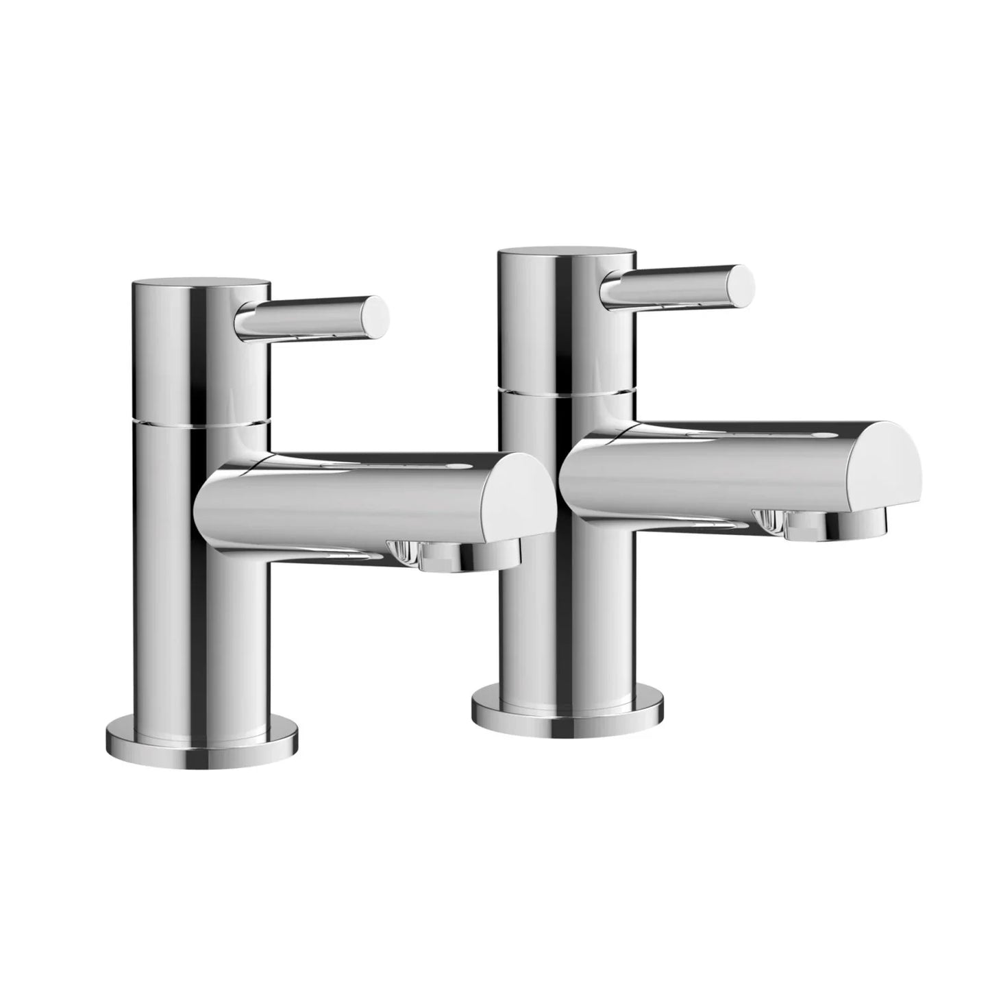 Harper & Brooke Flaxley Tap Pair for 2 Tap Hole Basin w/ Pop Up Waste - Chrome