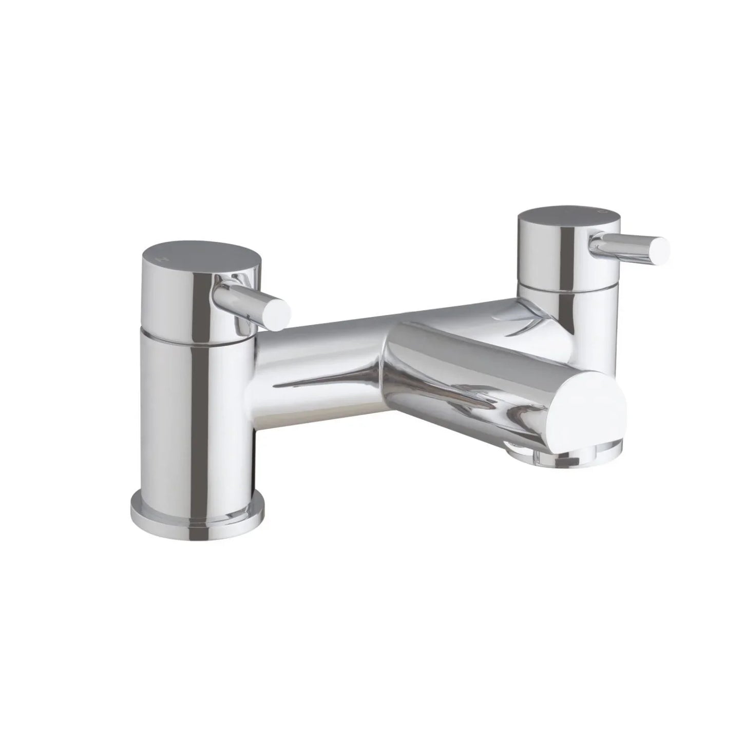 Harper & Brooke Flaxley One Spout Bath Filler w/ 2 Tap Holes - Chrome