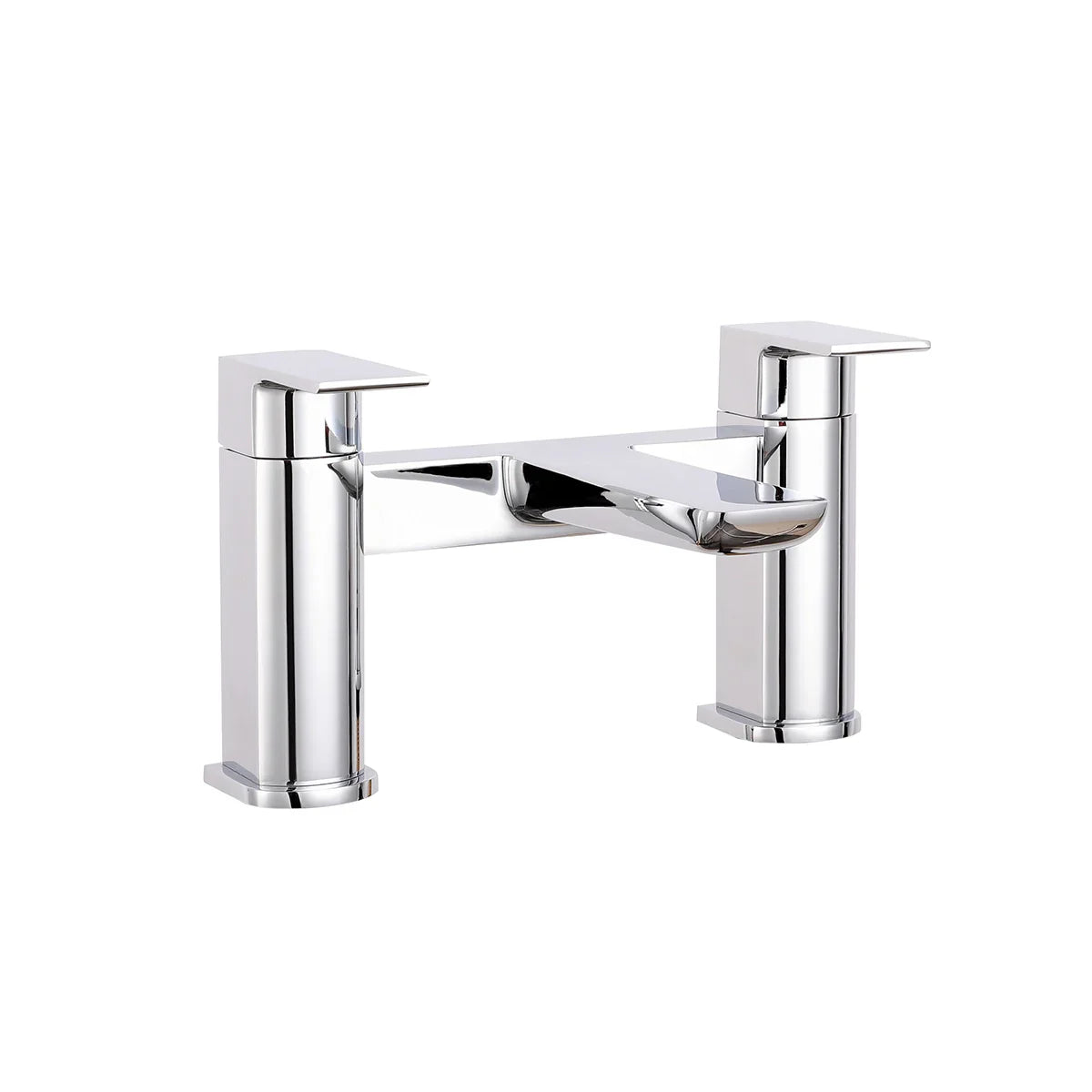 Harper & Brooke Morley One Spout Bath Filler w/ 2 Tap Holes - Chrome