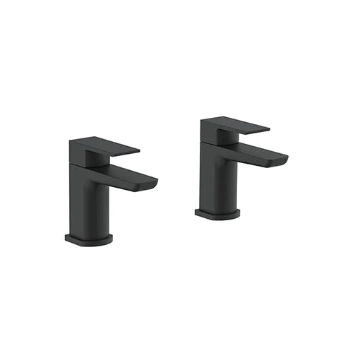 Morley Electroplated Tap Pair for 2 Tap Hole Basin - Black