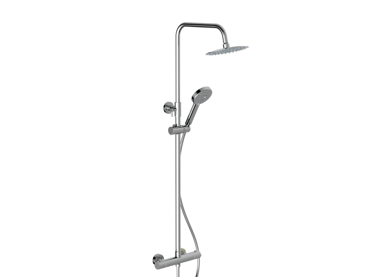 Harper & Brooke Holland Column Shower w/ Rail, Hose & Round Head - Chrome