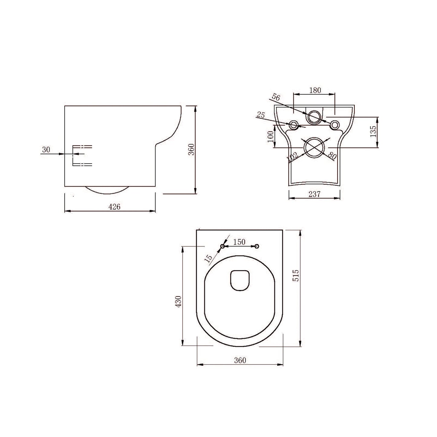 Chiltern Wall Hung WC Pan - White