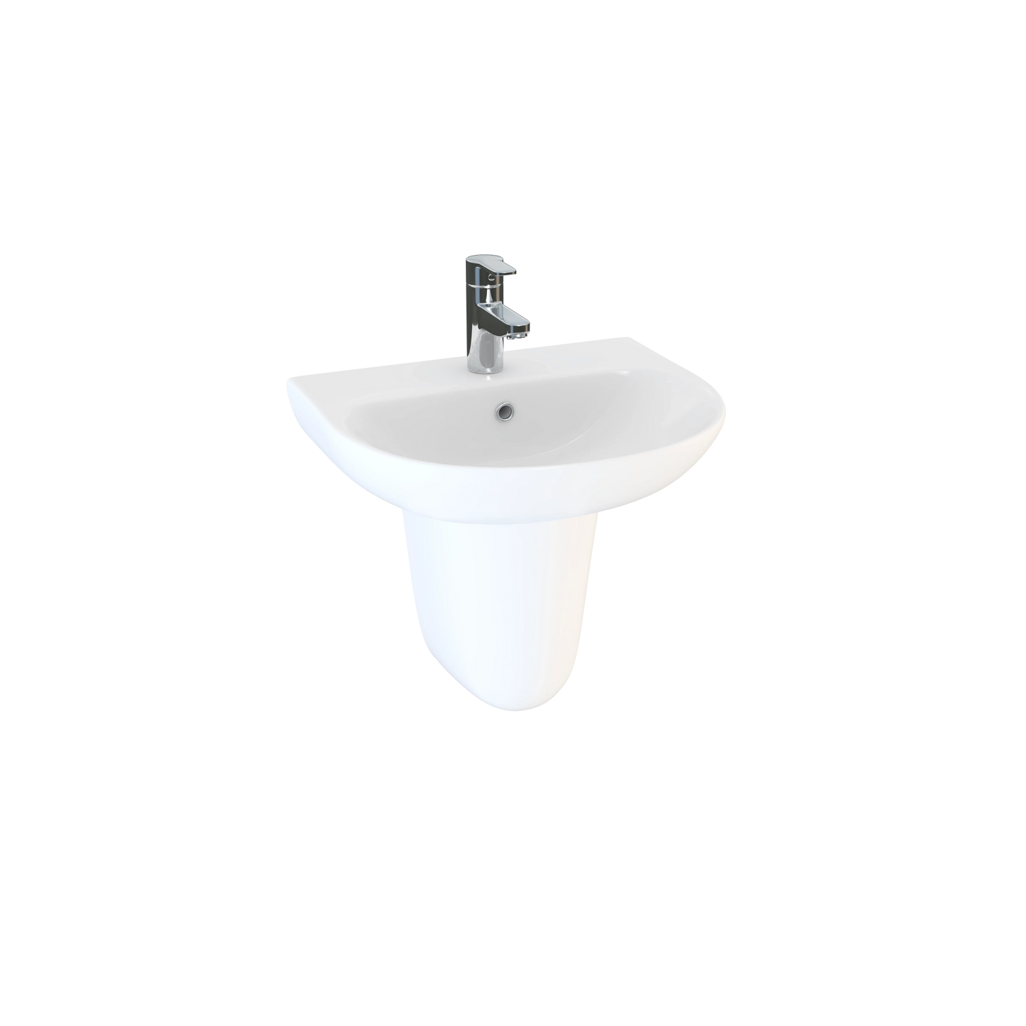 Harper & Brooke Hampton 450mm 1 Tap Hole Basin - White