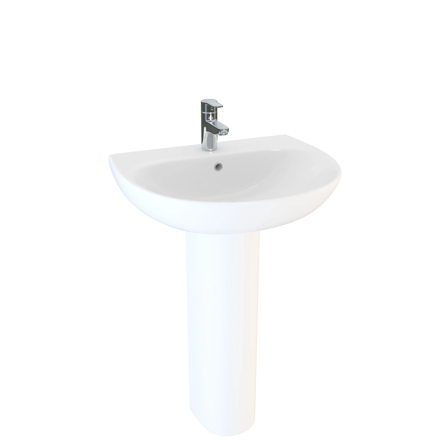 Harper & Brooke Hampton 550mm Round 1 Tap Hole Basin - White