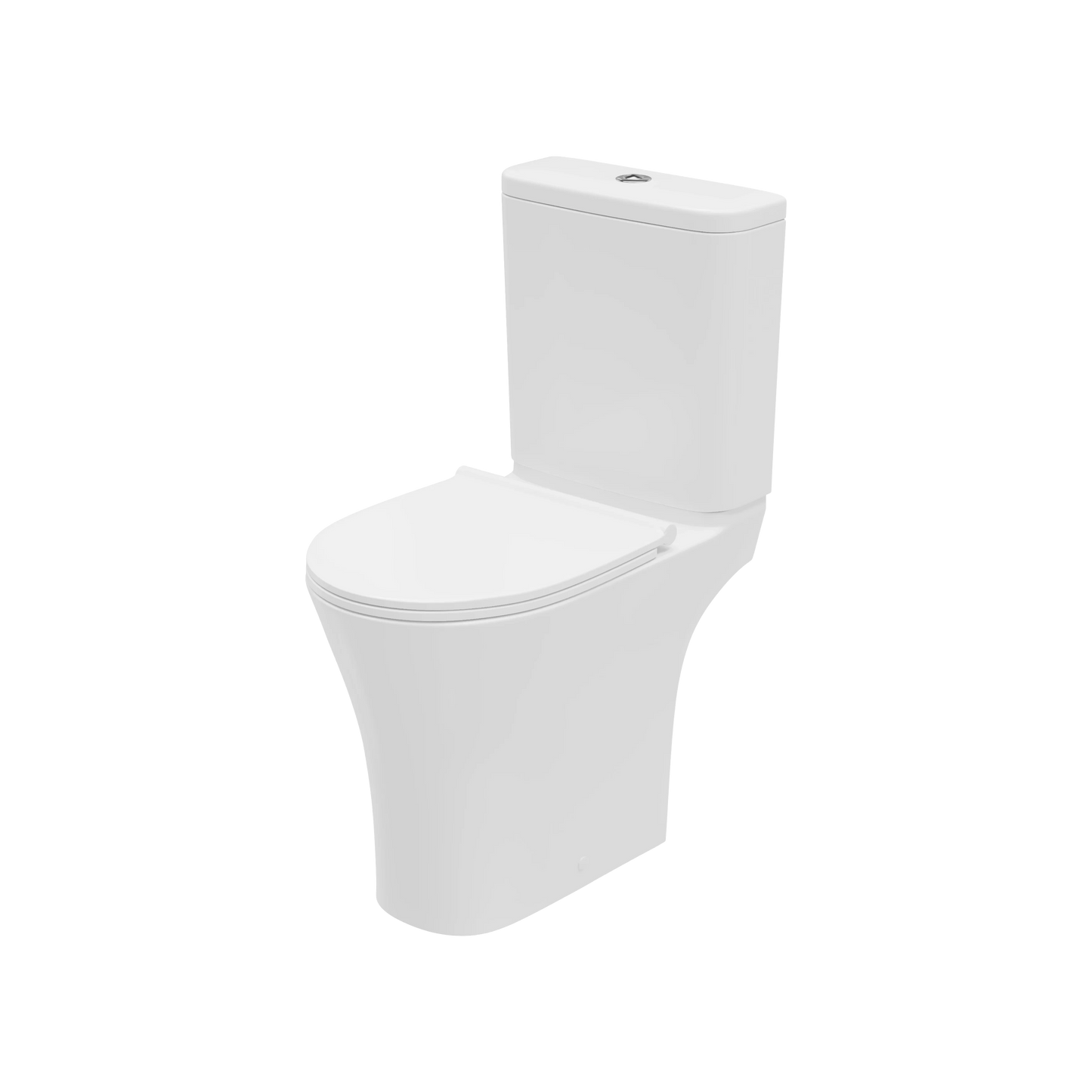 Harper & Brooke Hampton Rimless Comfort Height Close Coupled Open Back WC Pan - White