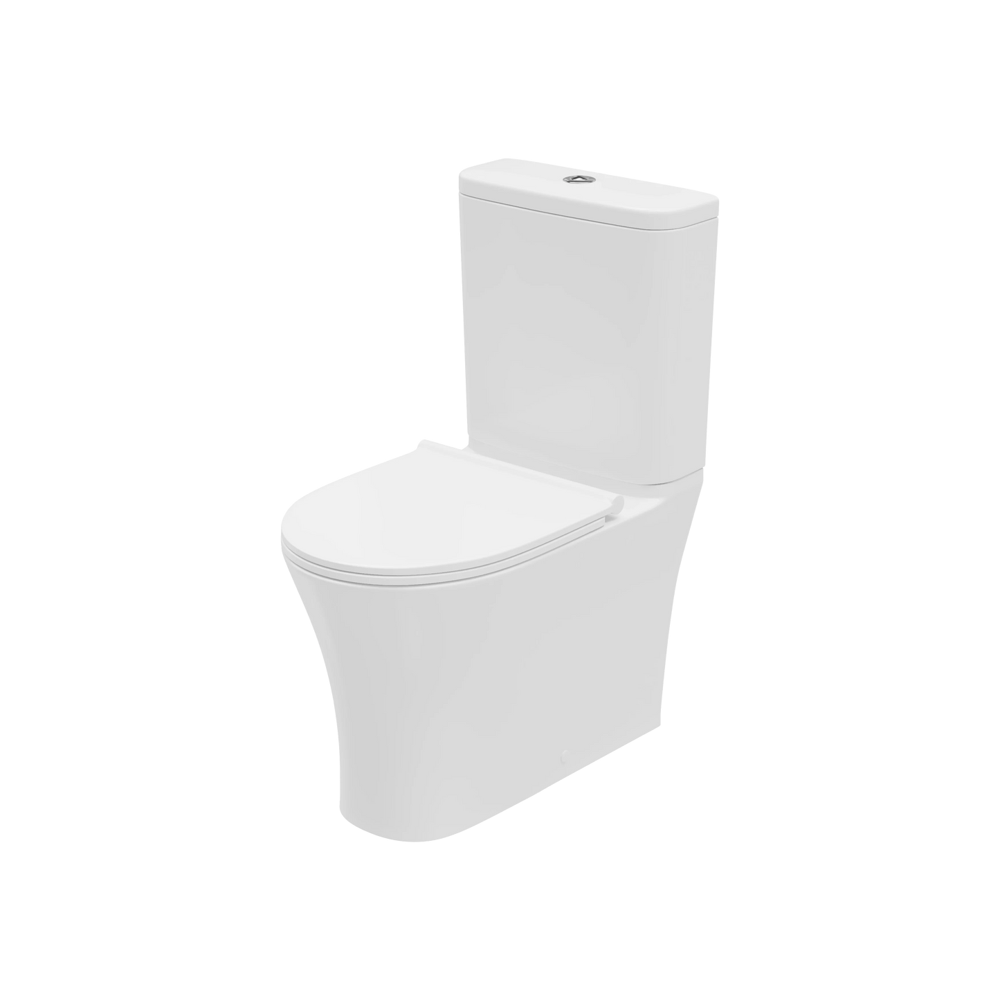 Harper & Brooke Hampton Rimless 400mm x 600mm x 355mm Close Coupled Closed Back WC Pan - White