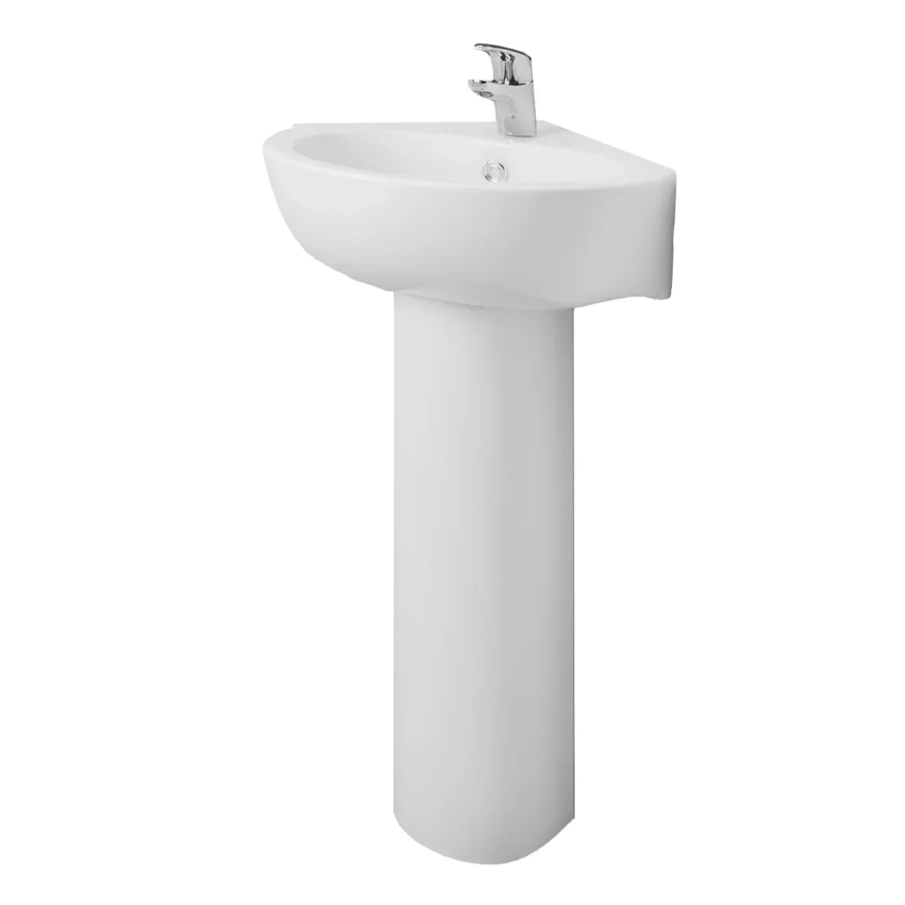 Harper & Brooke Laguna 450mm 1 Tap Hole Corner Basin - White