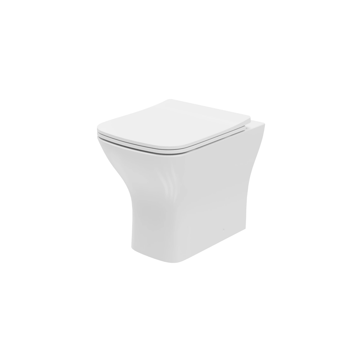 Harper & Brooke Sienna Square 400mm x 500mm x 360mm Back To Wall WC Pan - White