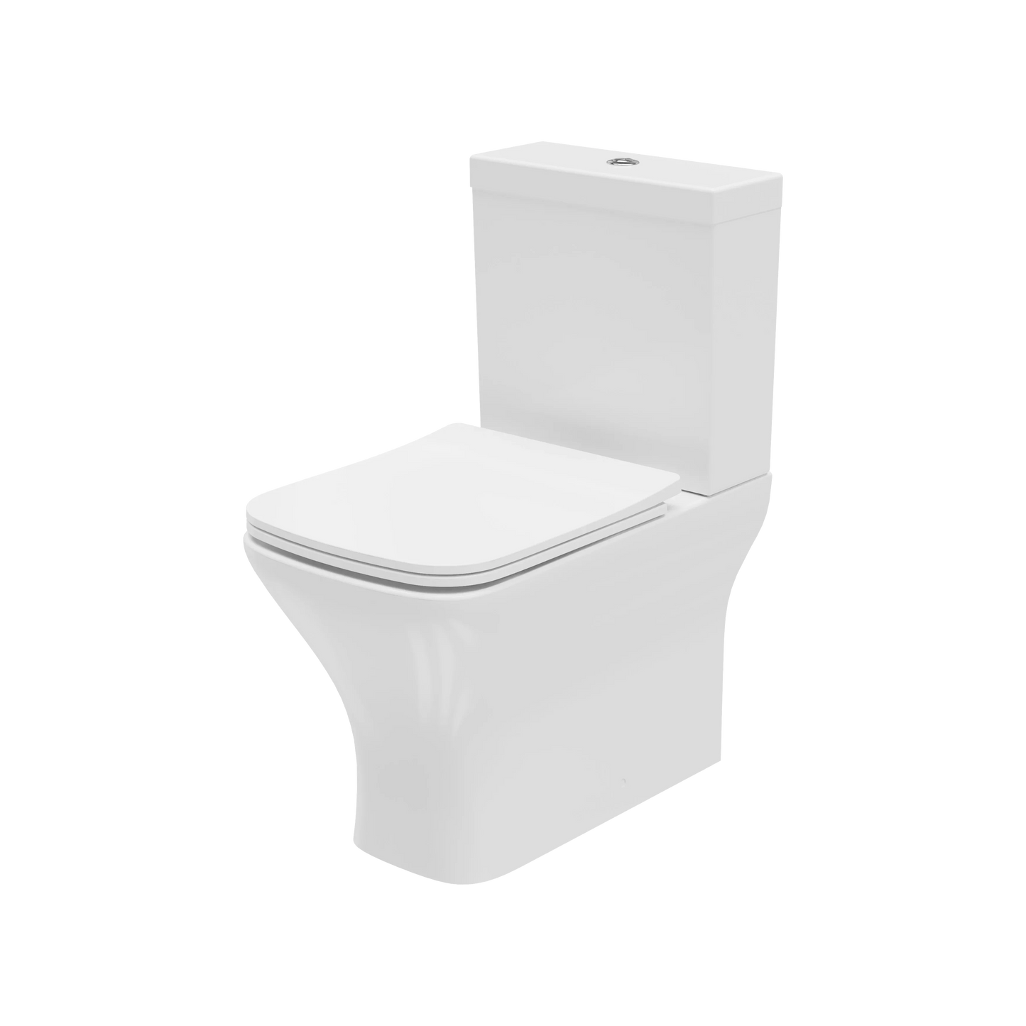 Harper & Brooke Sienna Square 400mm x 610mm x 360mm Close Coupled Closed Back WC Pan - White