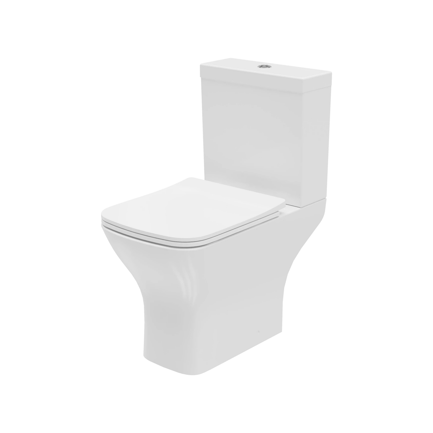 Harper & Brooke Sienna Square 400mm x 610mm x 360mm Close Coupled Open Back WC Pan - White