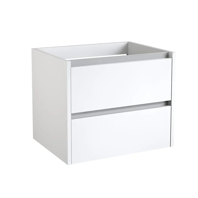 Harper & Brooke Granby 600mm x 500mm x 480mm 2 Drawer Wall Mounted Vanity Unit - Matt White