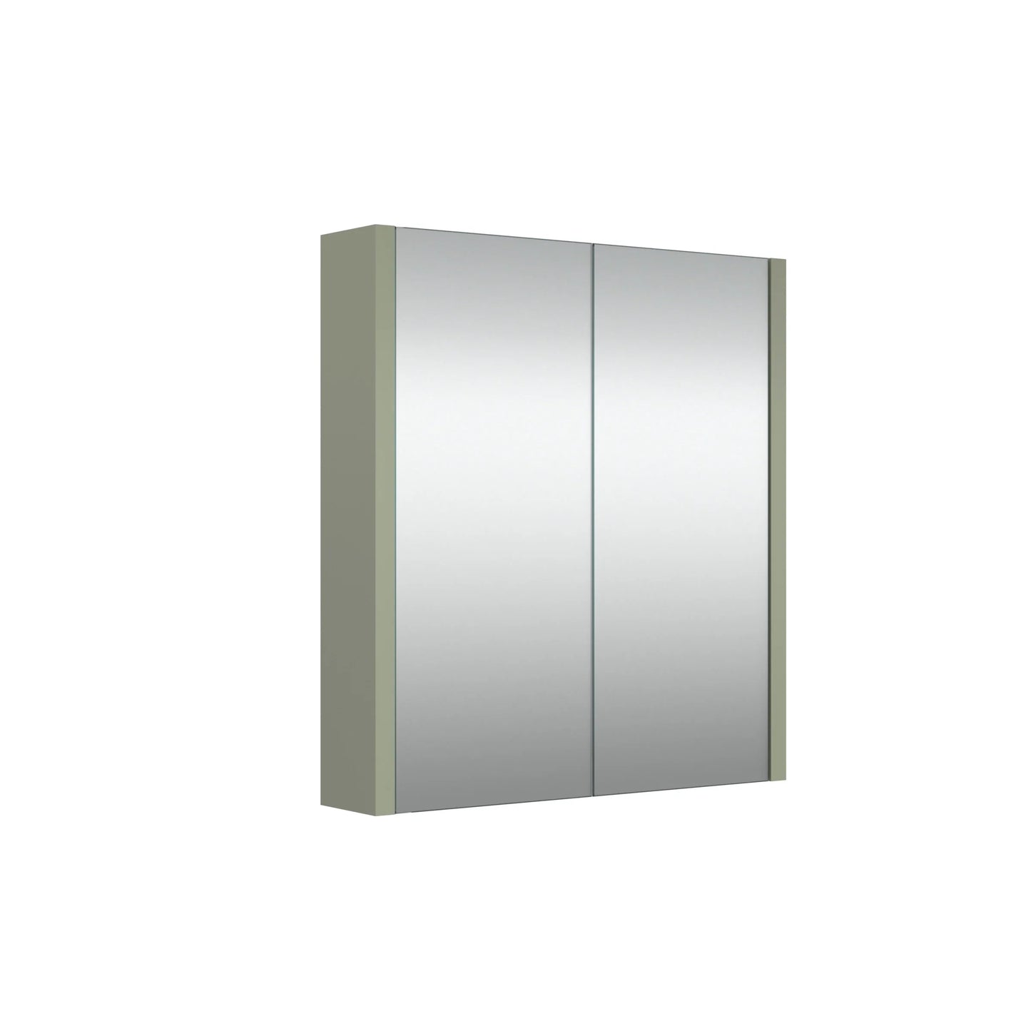 Harper & Brooke Granby 580mm x 650mm 2 Door Mirror Cabinet w/ Glass Shelves - Savannah Green
