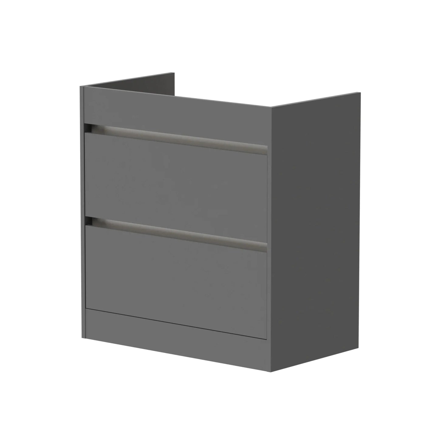 Harper & Brooke Granby 820mm x 850mm x 480mm 2 Drawer Floorstanding Vanity Unit - Matt Grey