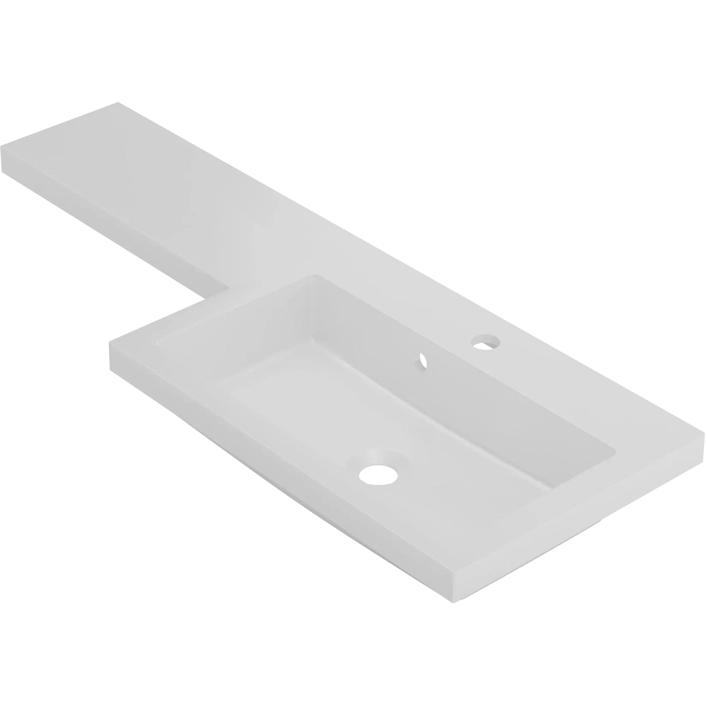 Harper & Brooke Slateford 1230mm x 395mm 1 Tap Hole Right Handed L Shape Mineralcast Basin - White