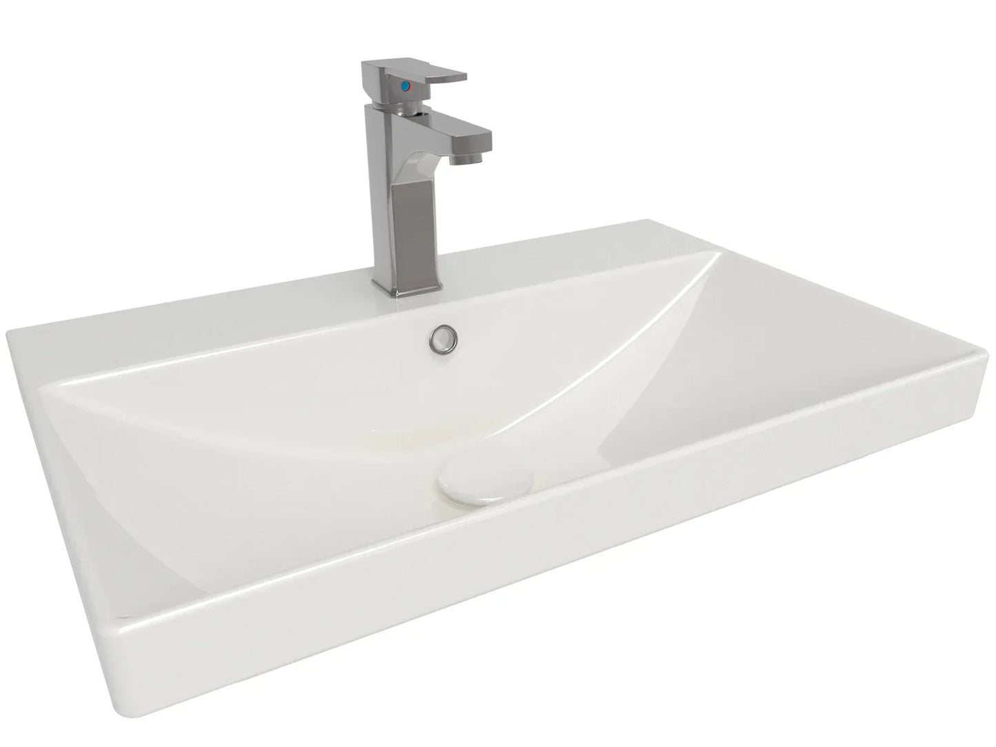 Harper & Brooke Slateford 600mm x 400mm 1 Tap Hole Ceramic Basin - White