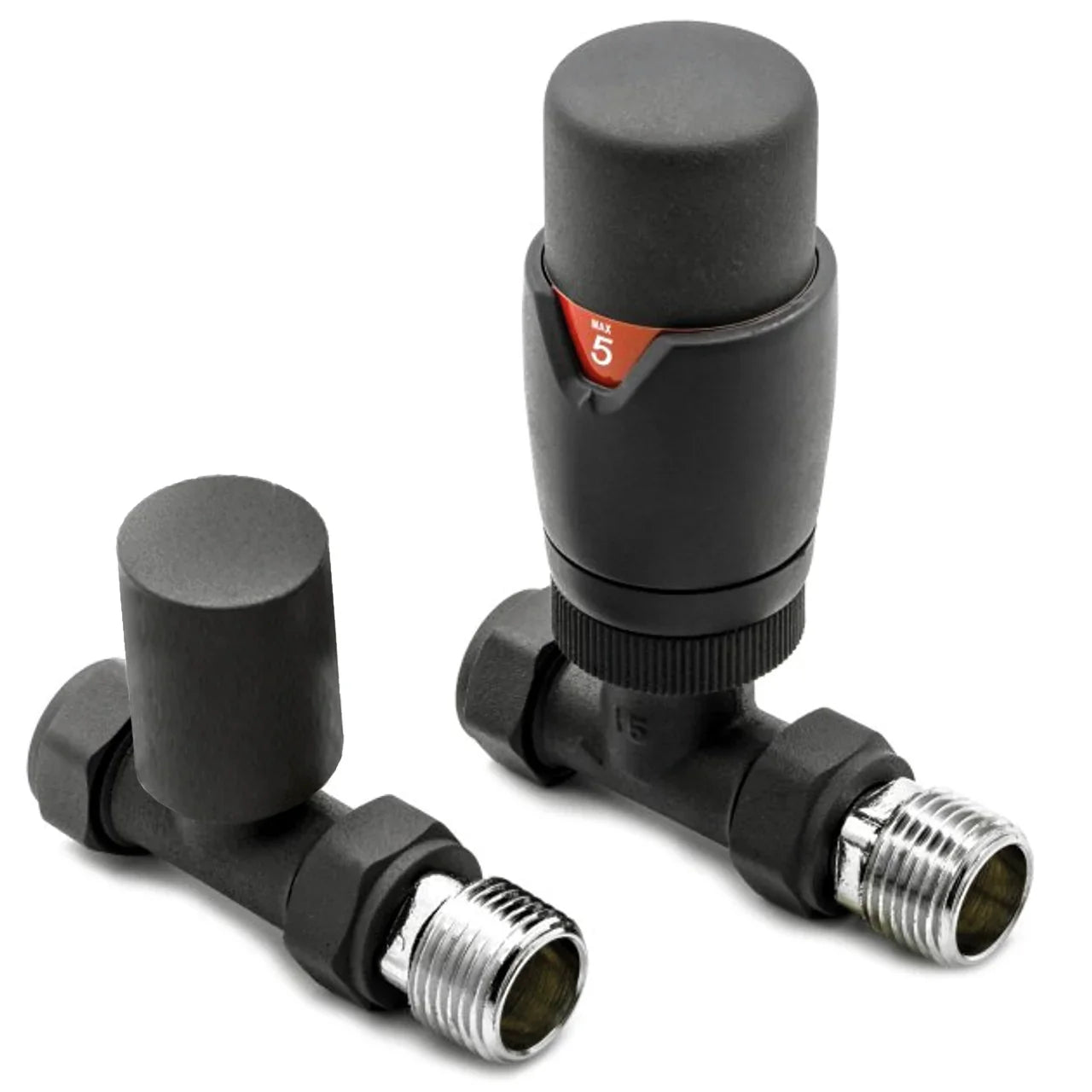 Harper & Brooke TMV Thermostatic Straight Valve - Anthracite