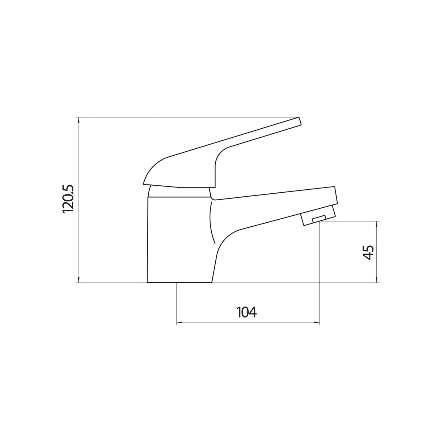 Harling One Spout Bath Filler w/ 2 Tap Holes - Chrome