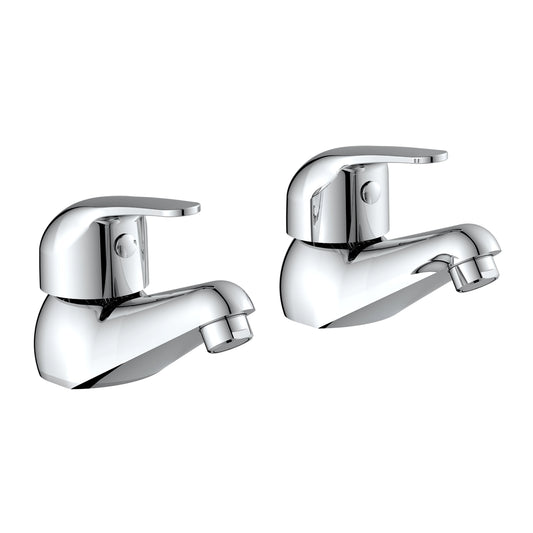Harling Bath Pillar Taps w/ 2 Tap Holes - Chrome