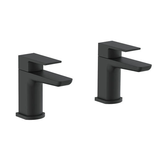 Morley Electroplated Bath Pillar Taps Pair - Black