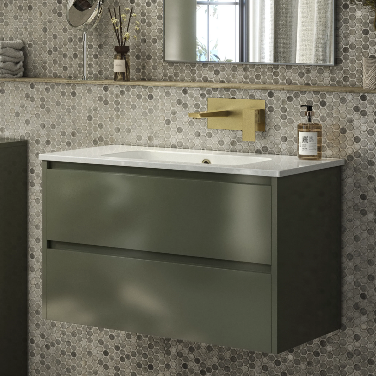 Morley PVD Coated Wall Mounted Basin Filler - Brushed Brass