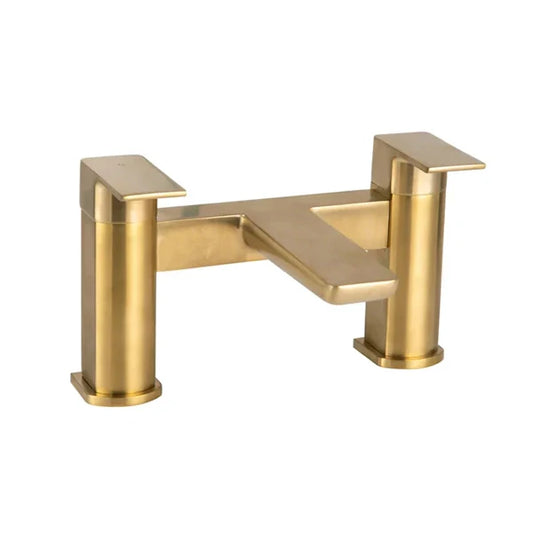 Morley PVD Coated One Spout Bath Filler w/ 2 Tap Holes - Brushed Brass