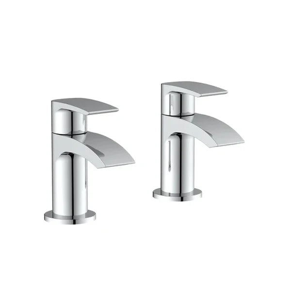 Tudor Tap Pair for 2 Tap Hole Basin - Chrome