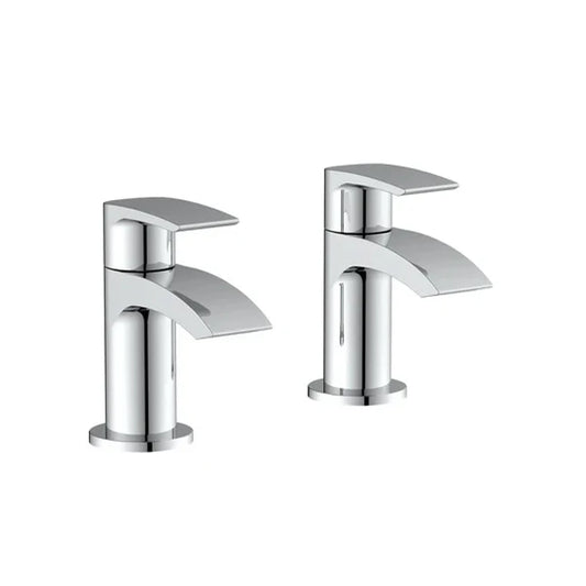 Tudor Tap Pair for 2 Tap Hole Basin - Chrome
