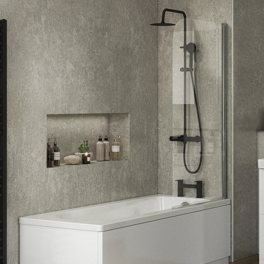 Claymore 6mm x 800mm x 1400mm Half Radius Bath Screen