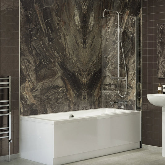 Claymore 6mm x 1000mm x 1400mm Half Radius Bath Screen