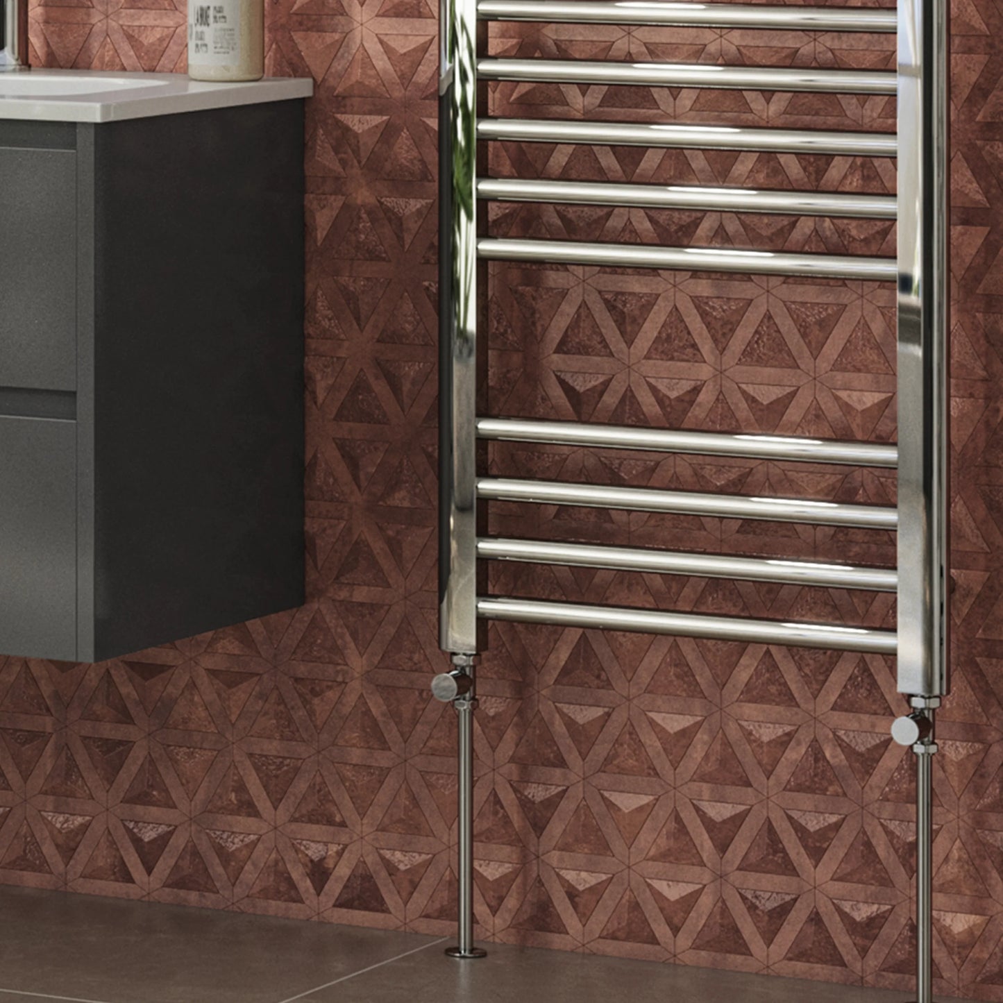 Terrano Straight 1000 x 500mm Towel Warmer - Chrome